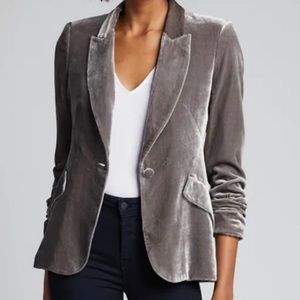 L’AGENCE Chamberlain Gray Velvet Blazer